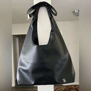Victoria's Secret Bow Tote Bag In Black.